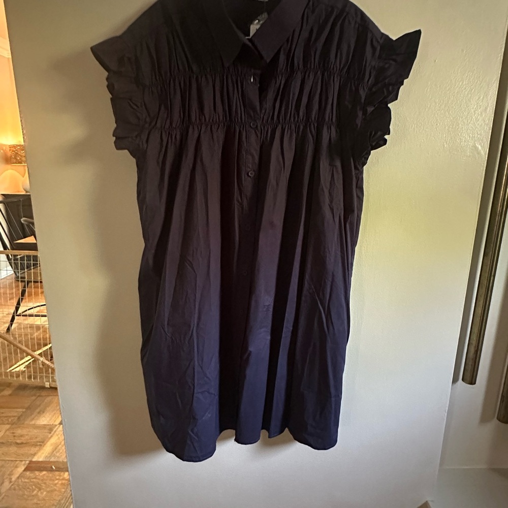 Elegant Navy Ruffled Mini Dress